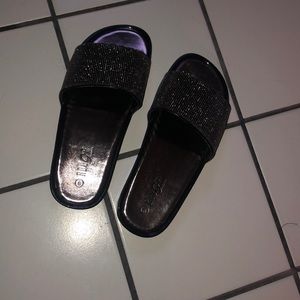 Black and silver slides